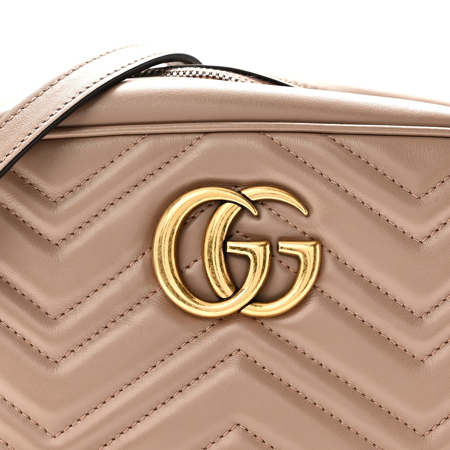 Calfskin Matelasse Small GG Marmont Chain Shoulder Bag Porcelain Rose