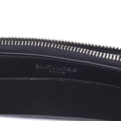 Saint Laurent Metallic Grain De Poudre Kate Monogram Tassel Chain Wallet Silver 5 of 11