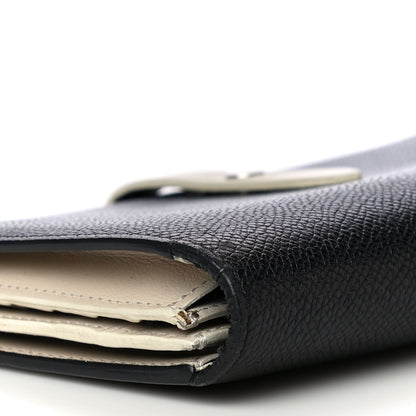 Celine Grained Calfskin Large Multifunction Strap Wallet Black Chalk 8 of 24