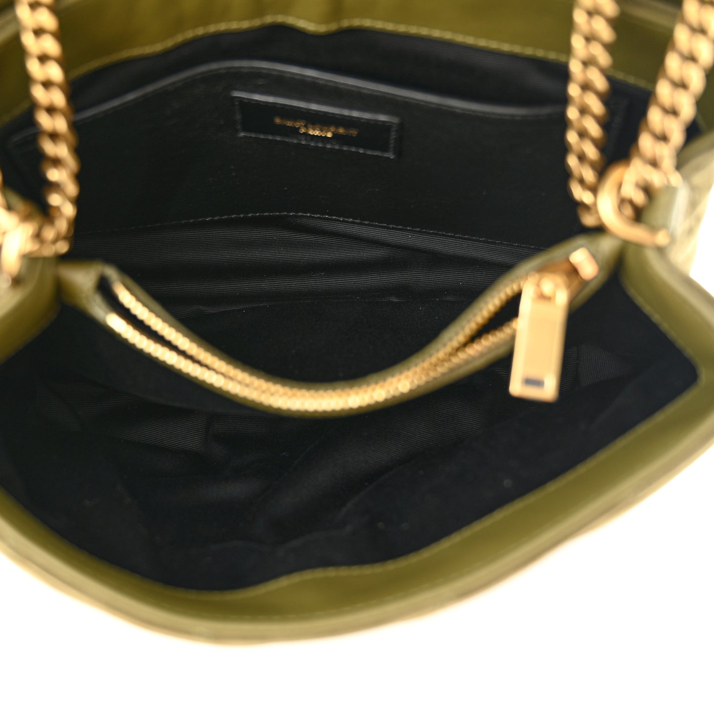 Suede Calfskin Y Quilted Monogram Small Loulou Chain Satchel Loden Green