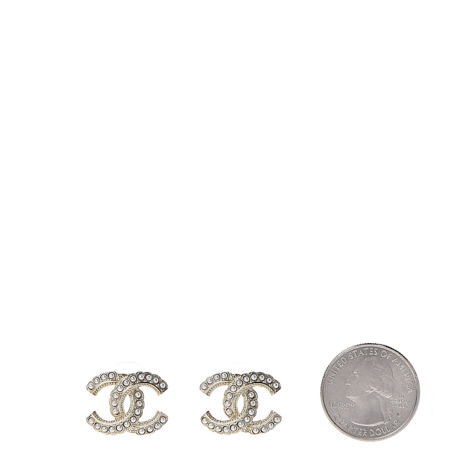 Chanel Pearl Queen of France CC Earrings Gold 2 of 5
