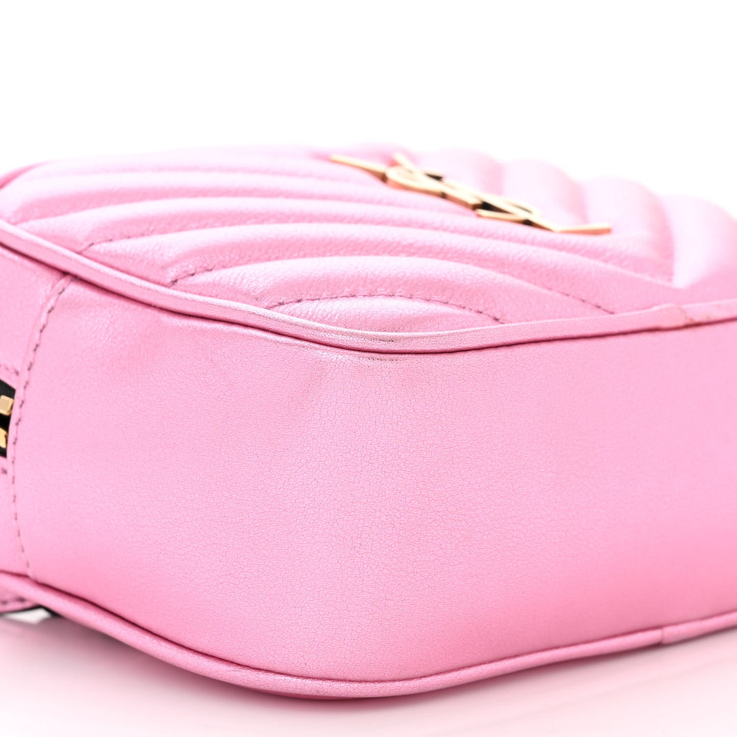 Metallic Calfskin Matelasse Monogram Lou Belt Bag Vegas Pink