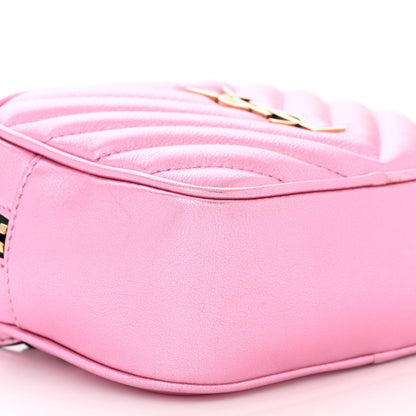 Saint Laurent Metallic Calfskin Matelasse Monogram Lou Belt Bag Vegas Pink 9 of 11