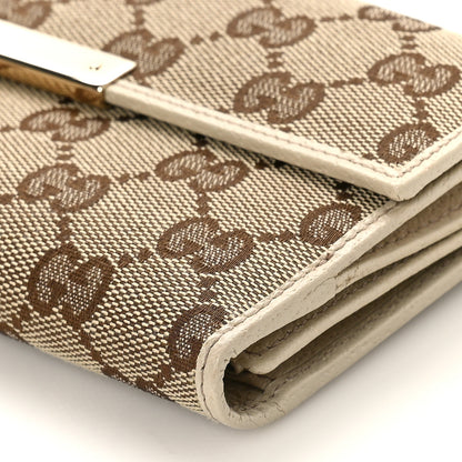 Gucci Monogram Metal Bar Continental Flap Wallet Off White 9 of 9