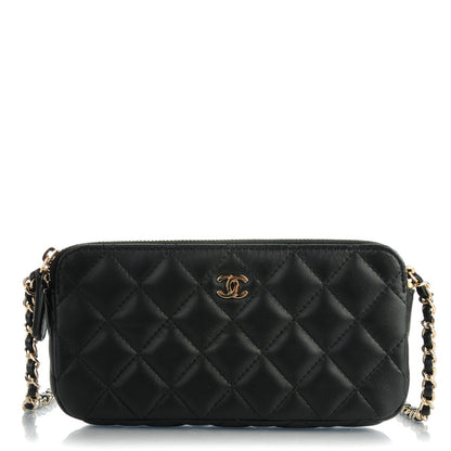 Chanel Lambskin Quilted Small Clutch With Chain Black 1 of 8