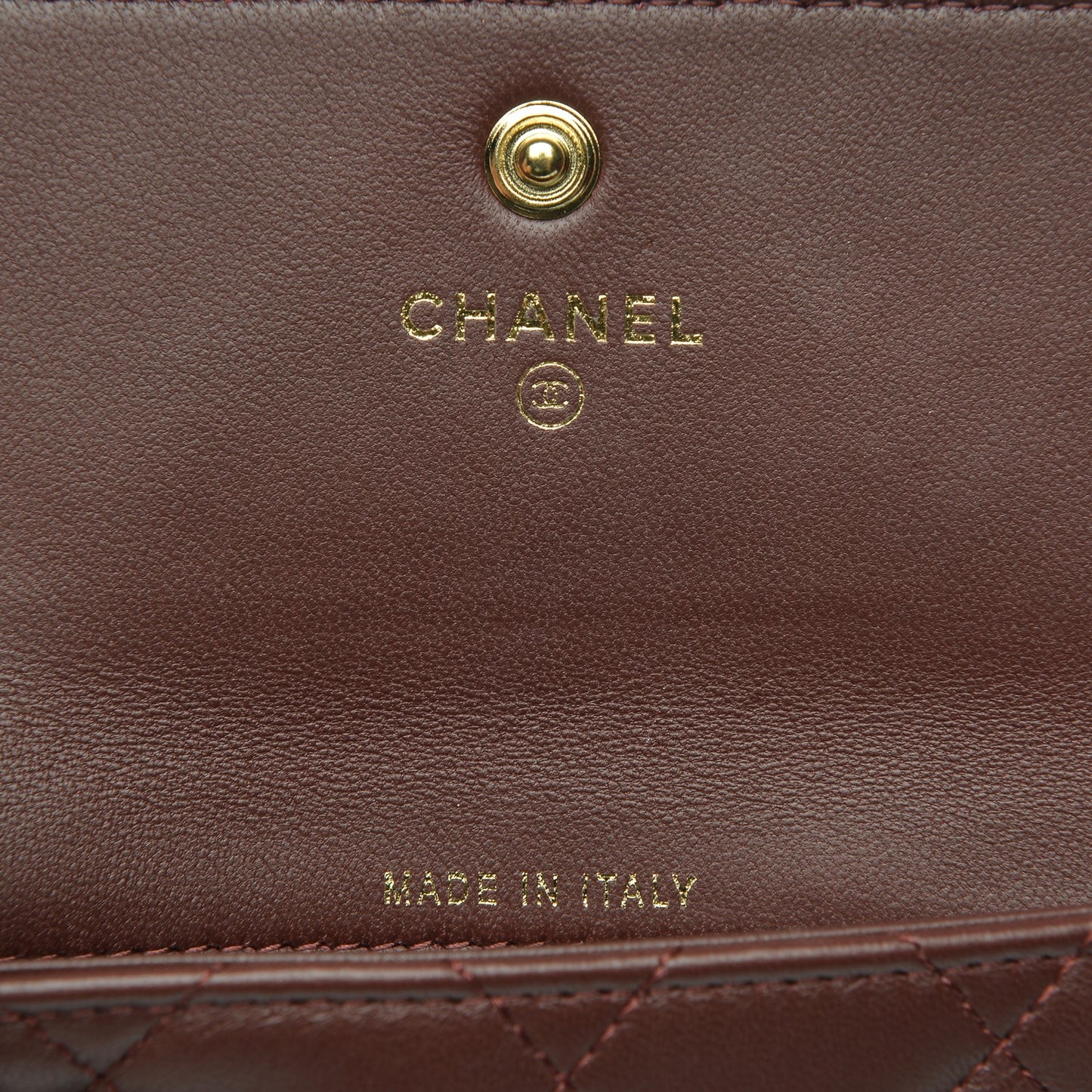 Lambskin Quilted Wallet With Removable Chain Grey Burgundy