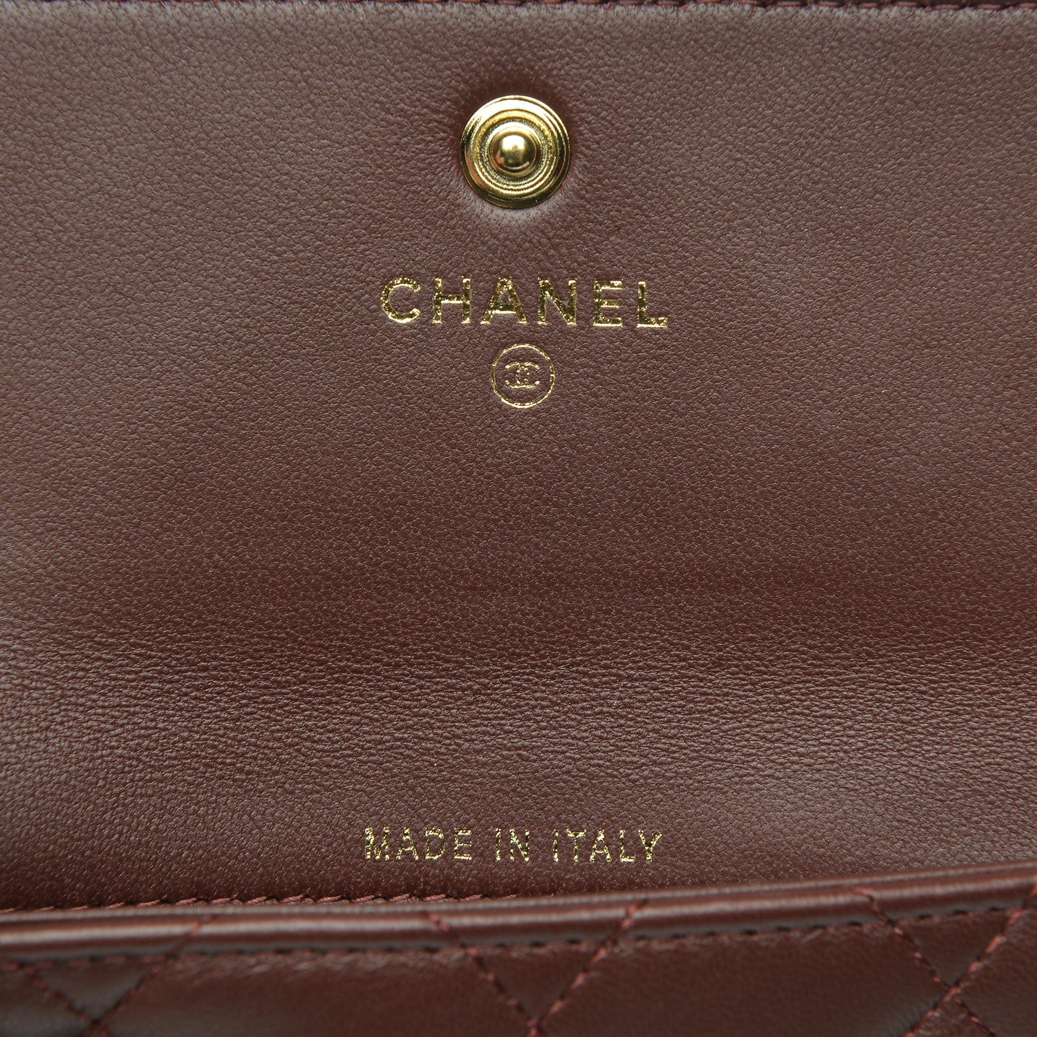Chanel Lambskin Quilted Wallet With Removable Chain Grey Burgundy 8 of 10