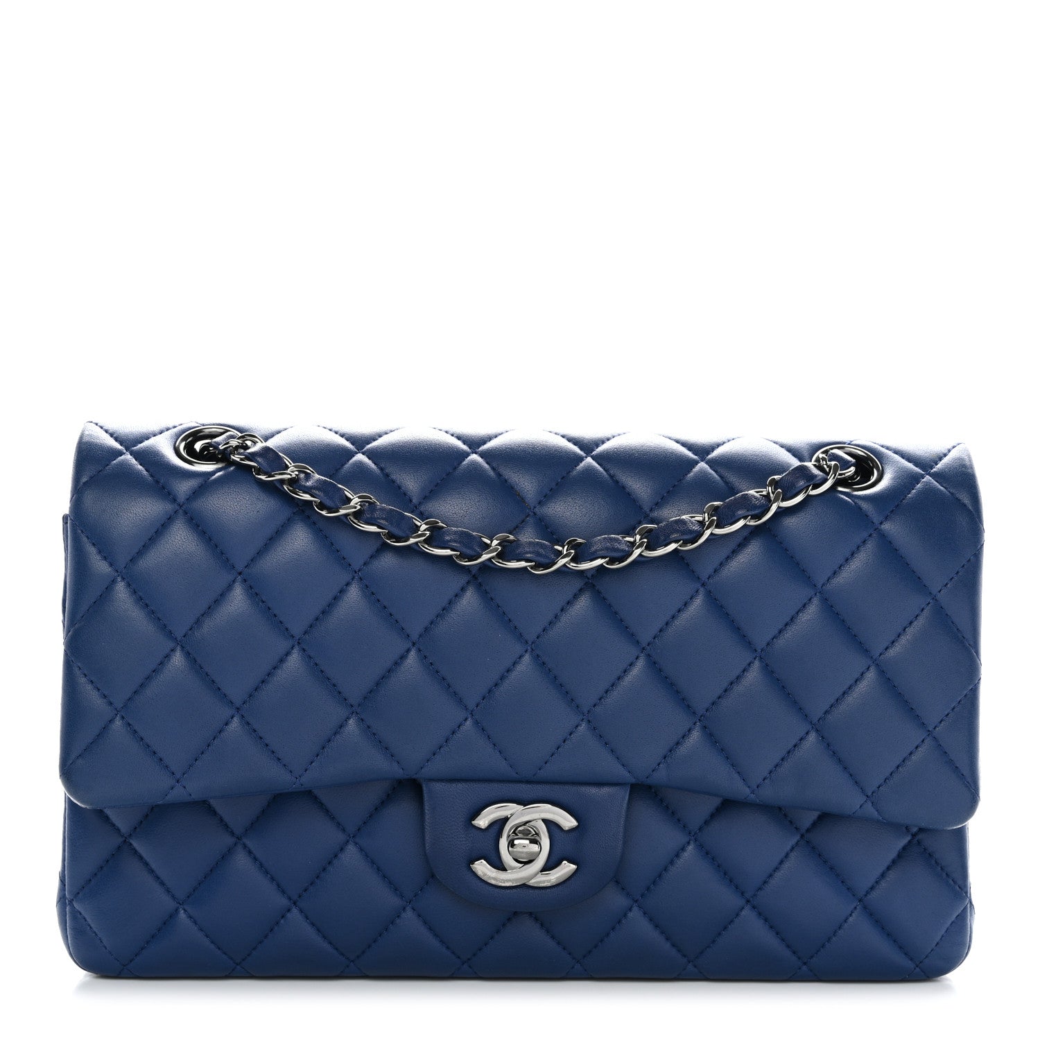 Chanel Lambskin Quilted Medium Double Flap Blue 2 of 37