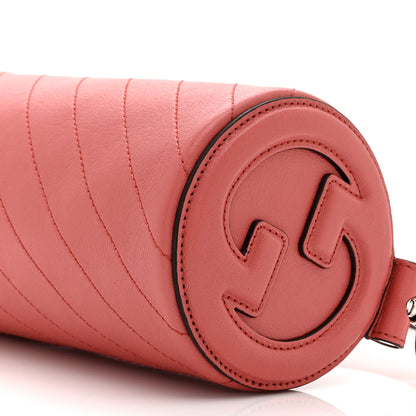 Gucci Sakai Be Green Calfskin Diagonal Stitched Mini Blondie Barrel Shoulder Bag Pink 10 of 10