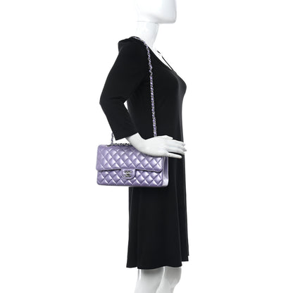 Chanel Iridescent Calfskin Quilted Medium Double Flap Purple 2 of 12