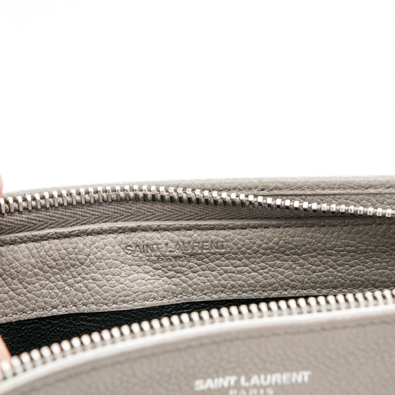 Saint Laurent Calfskin Classic Zip Around Continental Wallet Light Grey 6 of 6