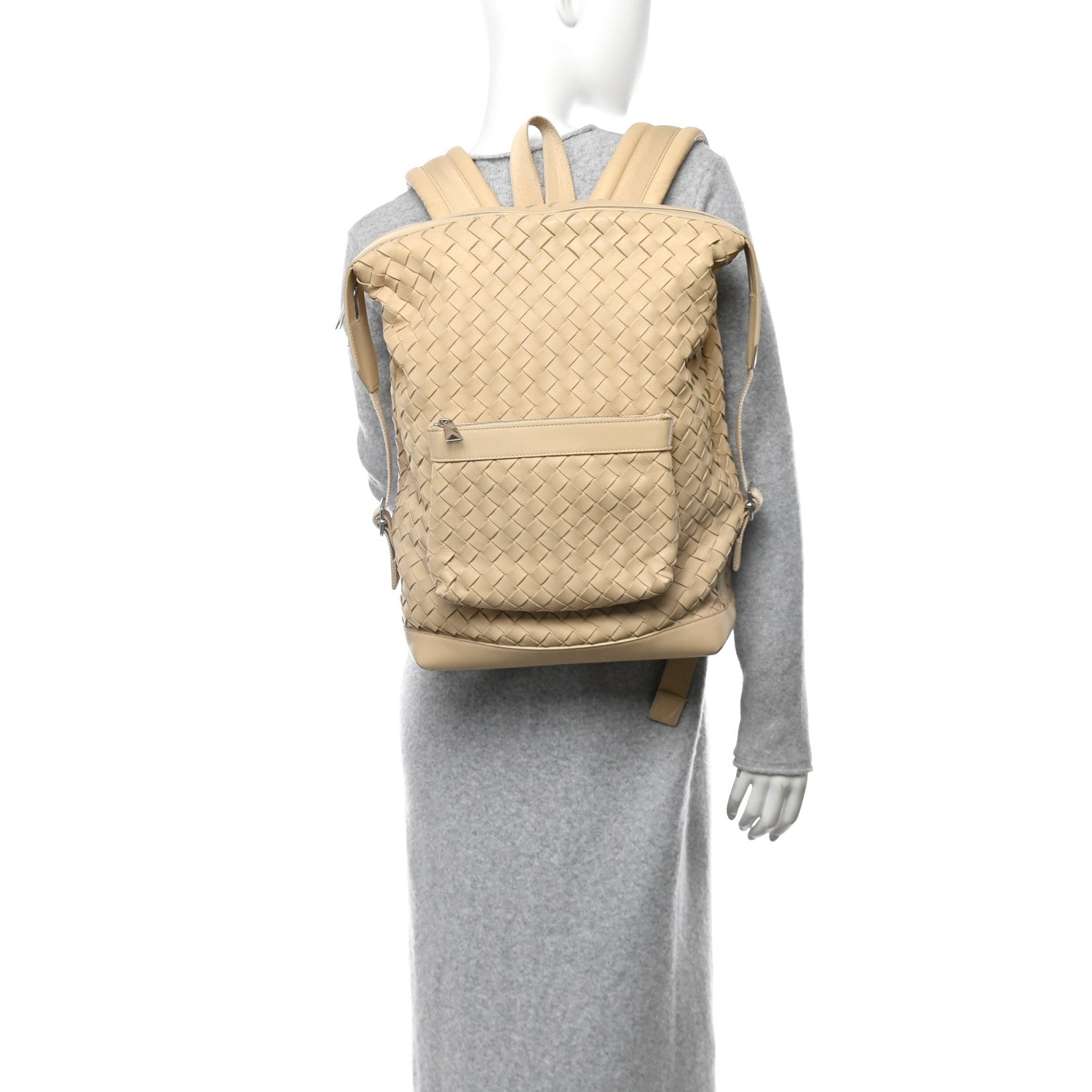 Bottega Veneta Calfskin Intrecciato Hydrology Backpack Porridge
