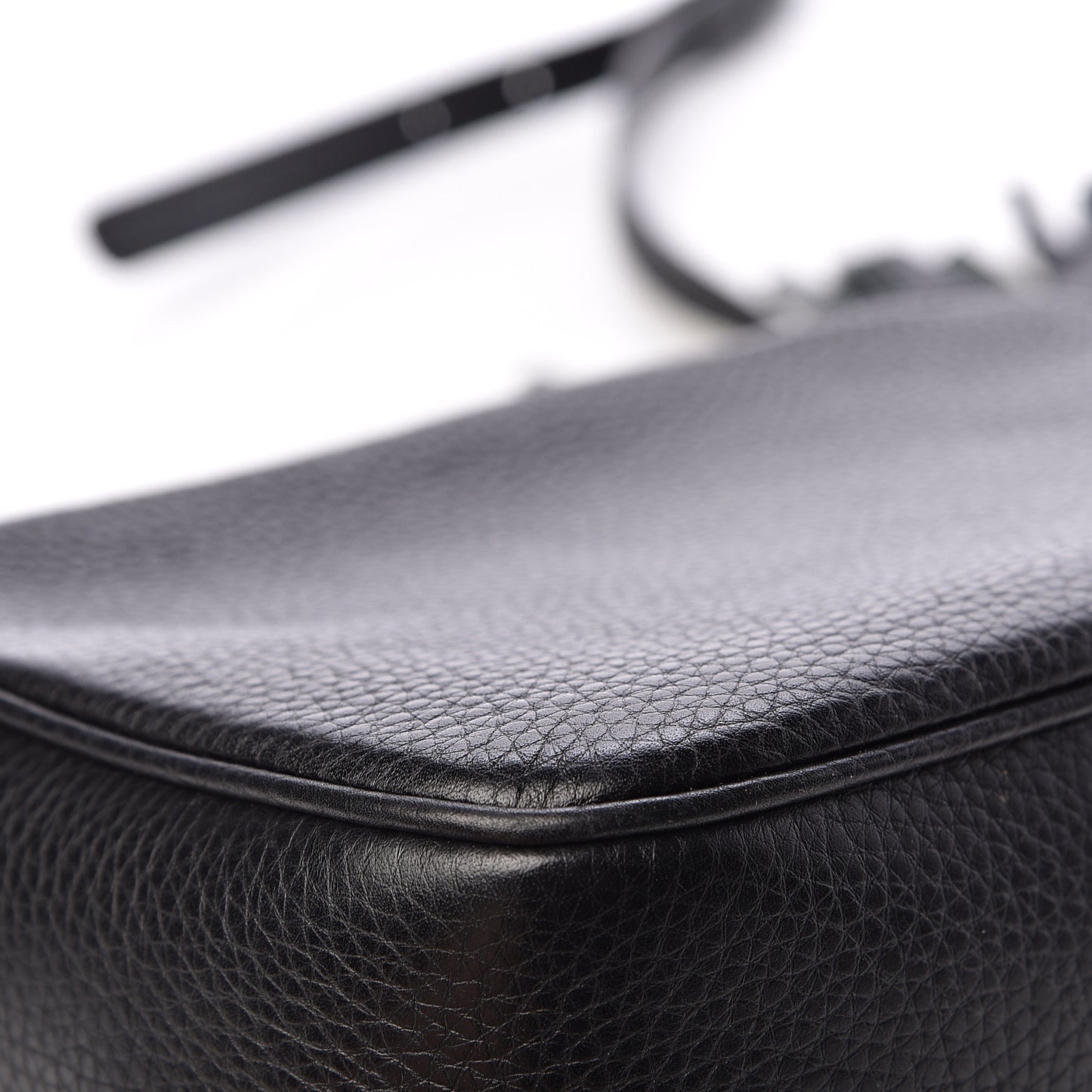 Pebbled Calfskin Small Soho Disco Bag Black