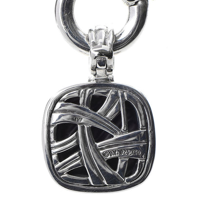 David Yurman Sterling Silver 18K Yellow Gold Double Wheat Chain Carved Cable Pendant Necklace 7 of 8