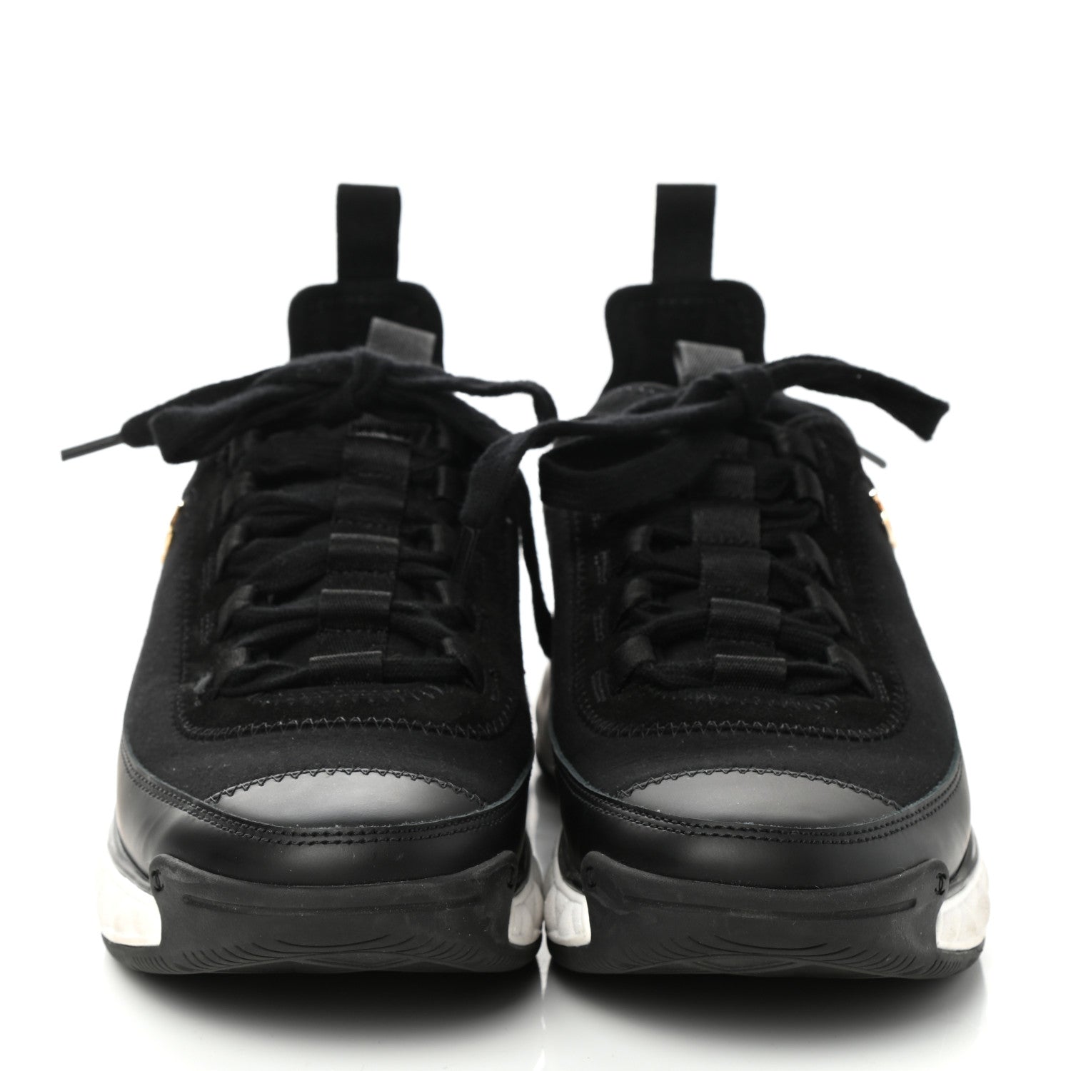 Chanel Velvet Calfskin Mixed Fibers CC Sneakers 37 Black 2 of 8