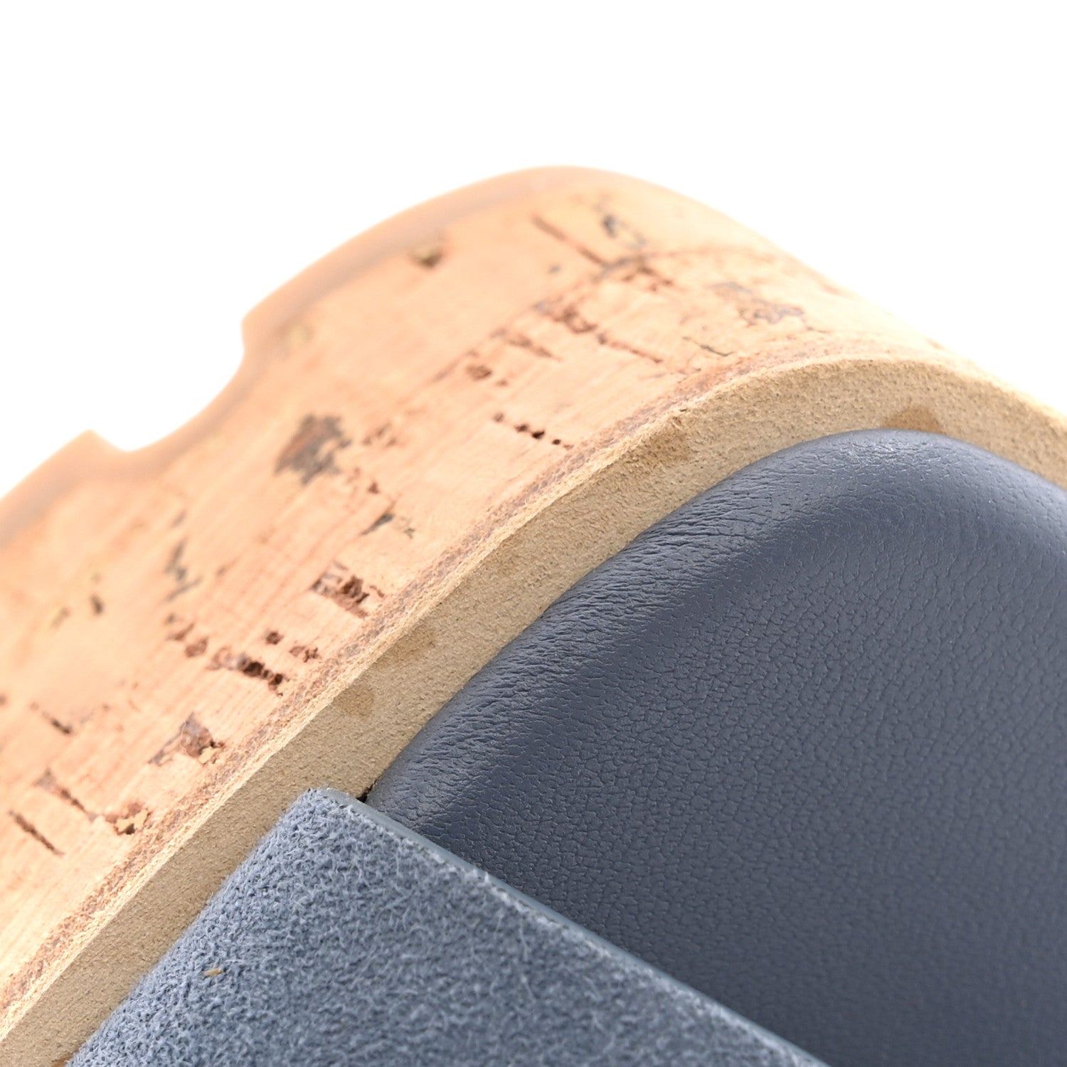 Hermes Suede Goatskin Cork Eze 30 Sandals 35 Bleu Grignon 11 of 12