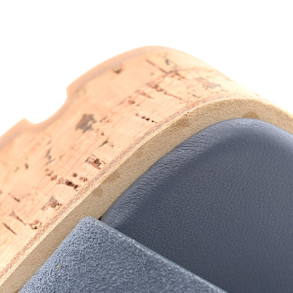 Hermes Suede Goatskin Cork Eze 30 Sandals 35 Bleu Grignon 11 of 12