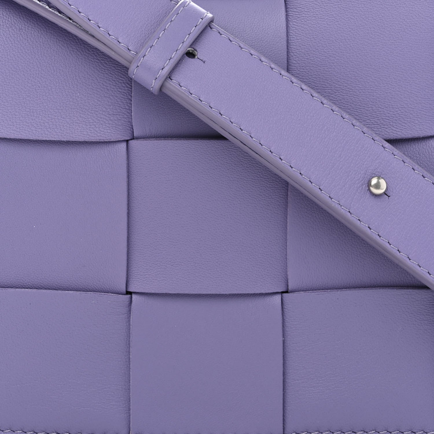 Bottega Veneta Lambskin Intreccio Cassette Crossbody Bag Wisteria 8 of 10