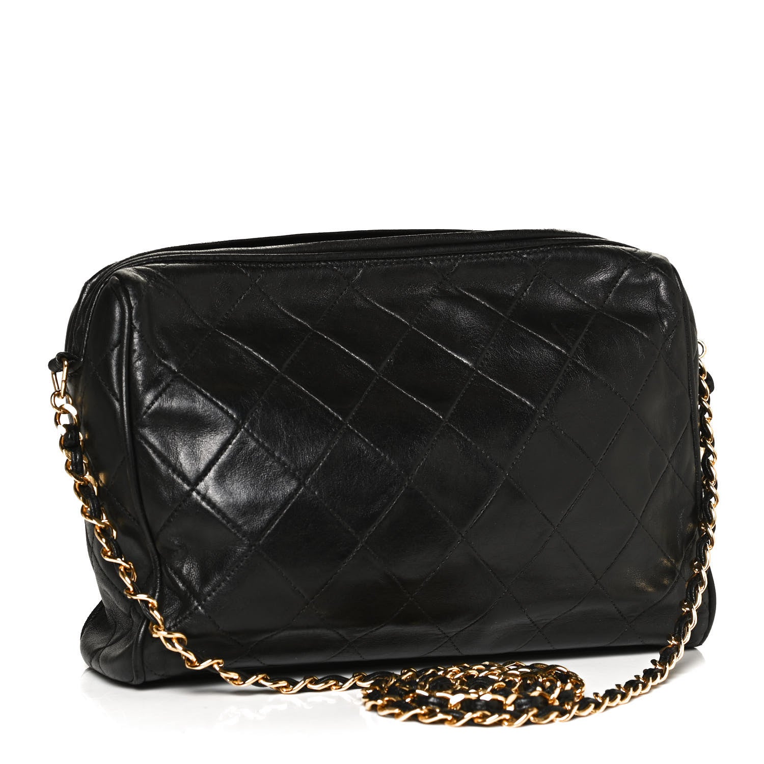 Chanel Lambskin Quilted Tassel Camera Case Black 2 of 11