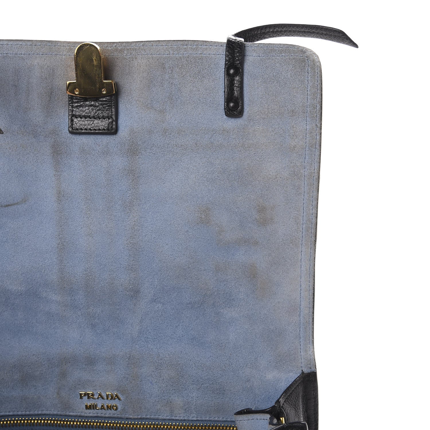 Prada Glace Calfskin Etiquette Flap Shoulder Bag Black 13 of 21