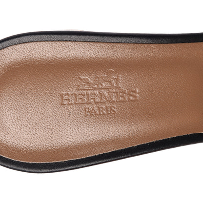 Hermes Calfskin Oasis Sandals 36.5 Black 7 of 9