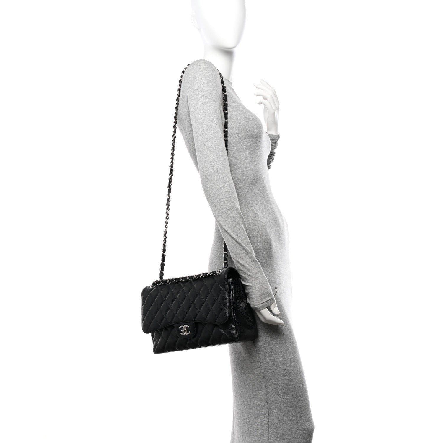 Chanel Caviar Quilted Jumbo Double Flap Black 2 of 16