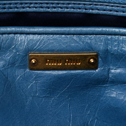 Miu Miu Vitello Shine Zip Tote Oceano 8 of 9