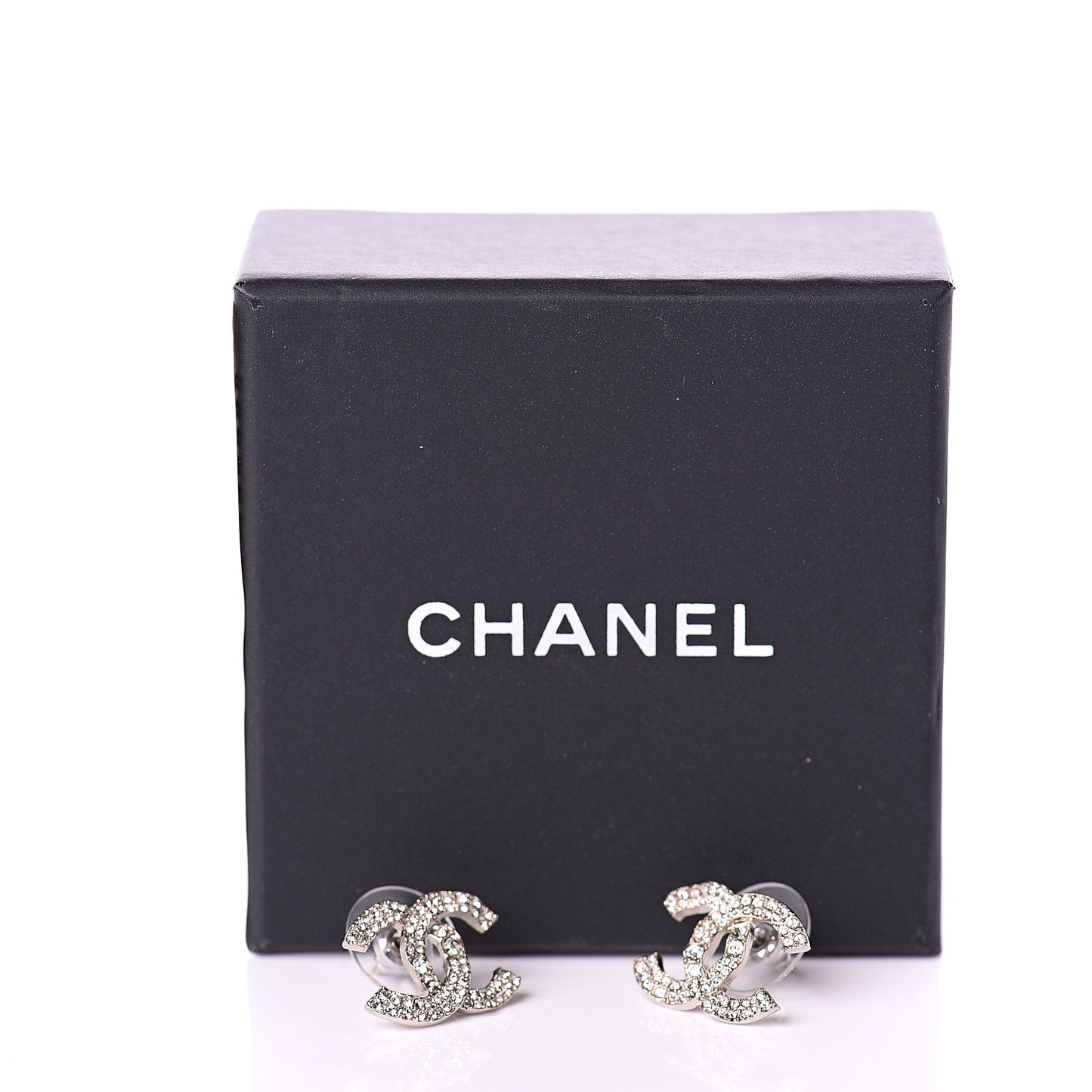 Crystal CC Earrings Silver