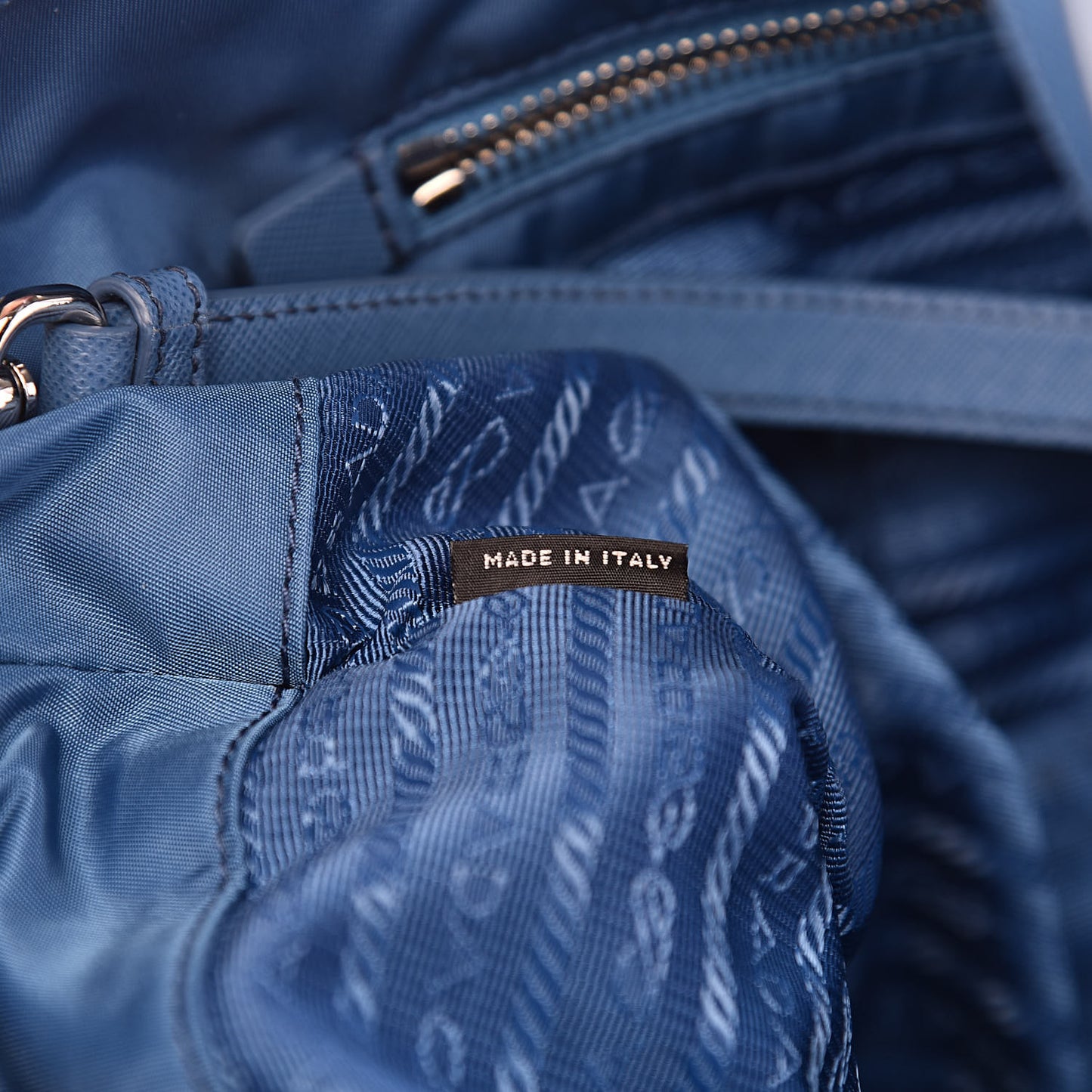 Tessuto Nylon Saffiano Tote Cobalto