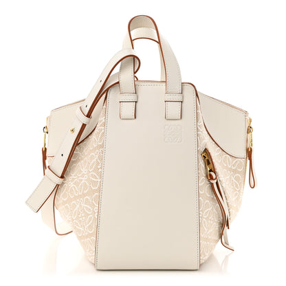 Loewe Calfskin Canvas Anagram Small Hammock Shoulder Bag Ecru White 1 of 10