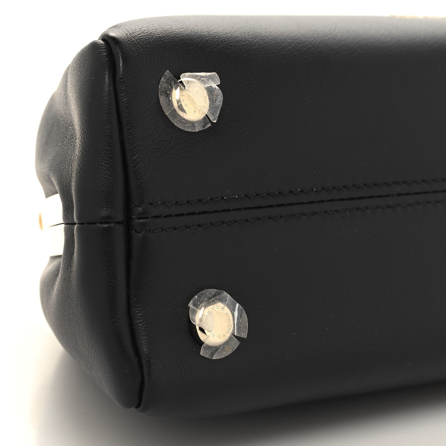 Soft Calfskin Serpentine Top Handle Bag Black