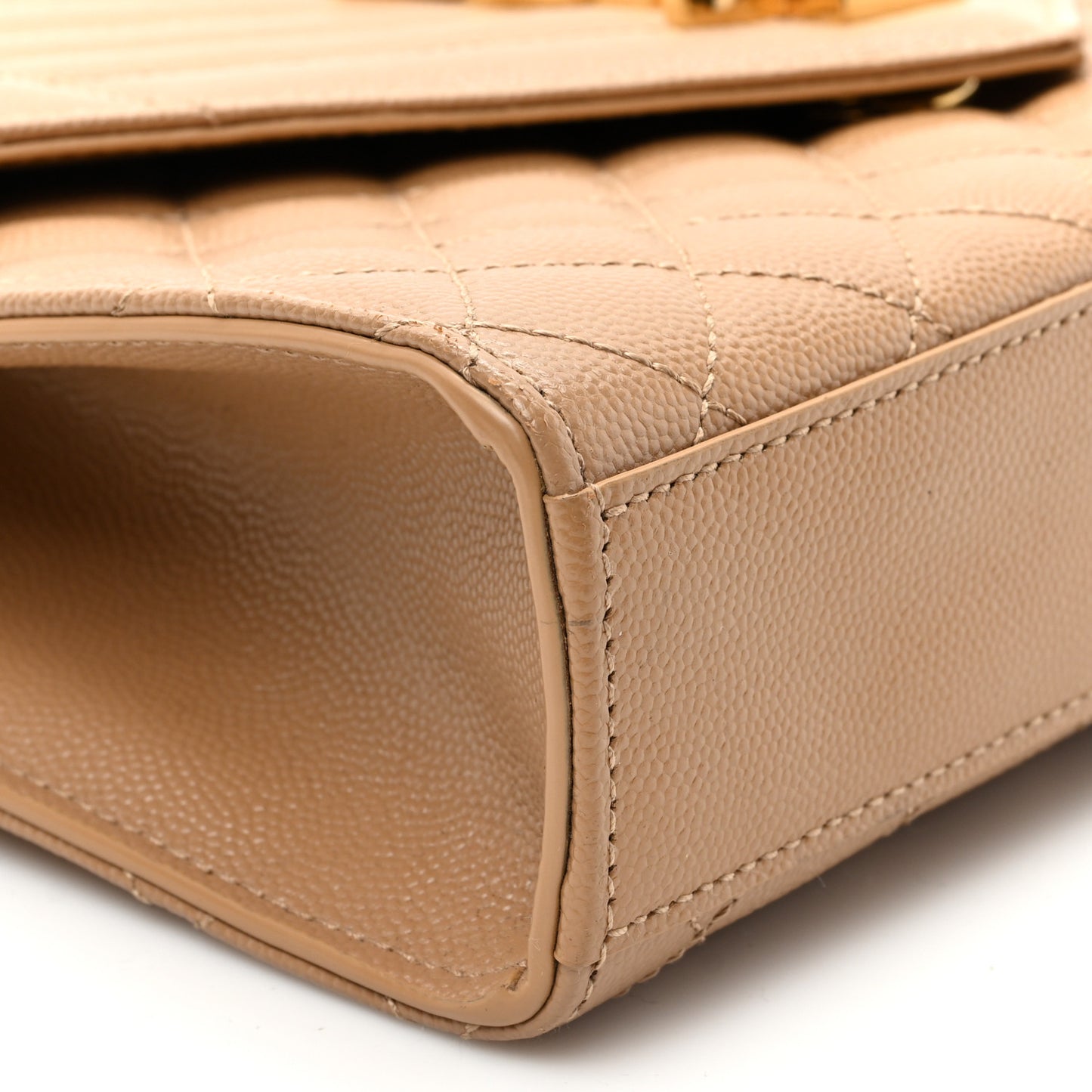 Grain De Poudre Medium Tri-Quilt Monogram Satchel Dark Beige