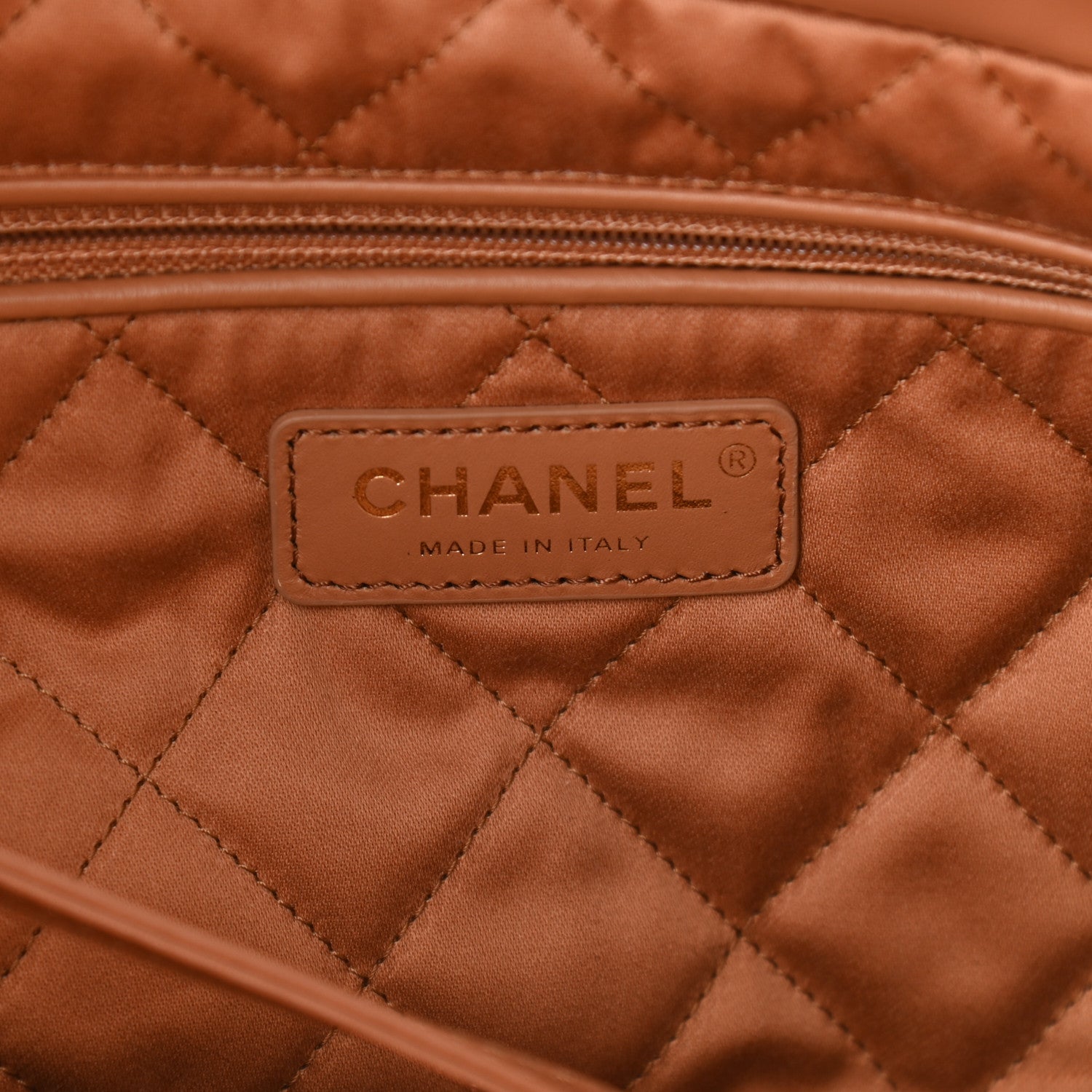 Chanel Shiny Calfskin Quilted Small Chanel 22 Camel 7 of 12