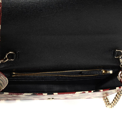 Gucci Patent Leopard Print Betty Chain Wallet Brick Red Black 4 of 6