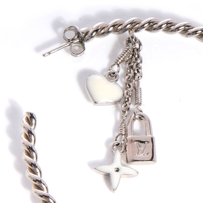 Louis Vuitton Sweet Monogram Creole Hoop Earrings White 3 of 4