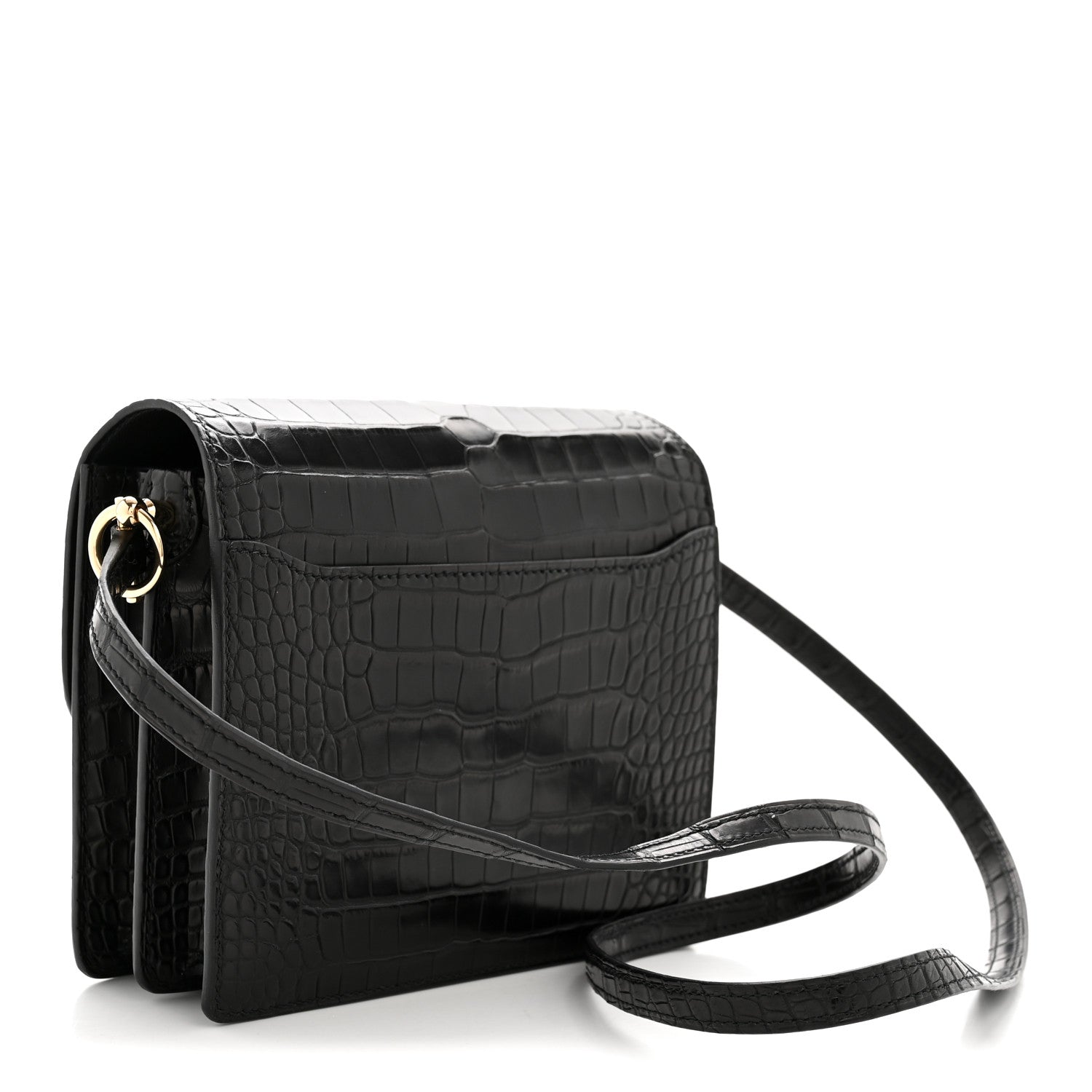 Hermes Matte Alligator Mini Sac Roulis Black 3 of 11