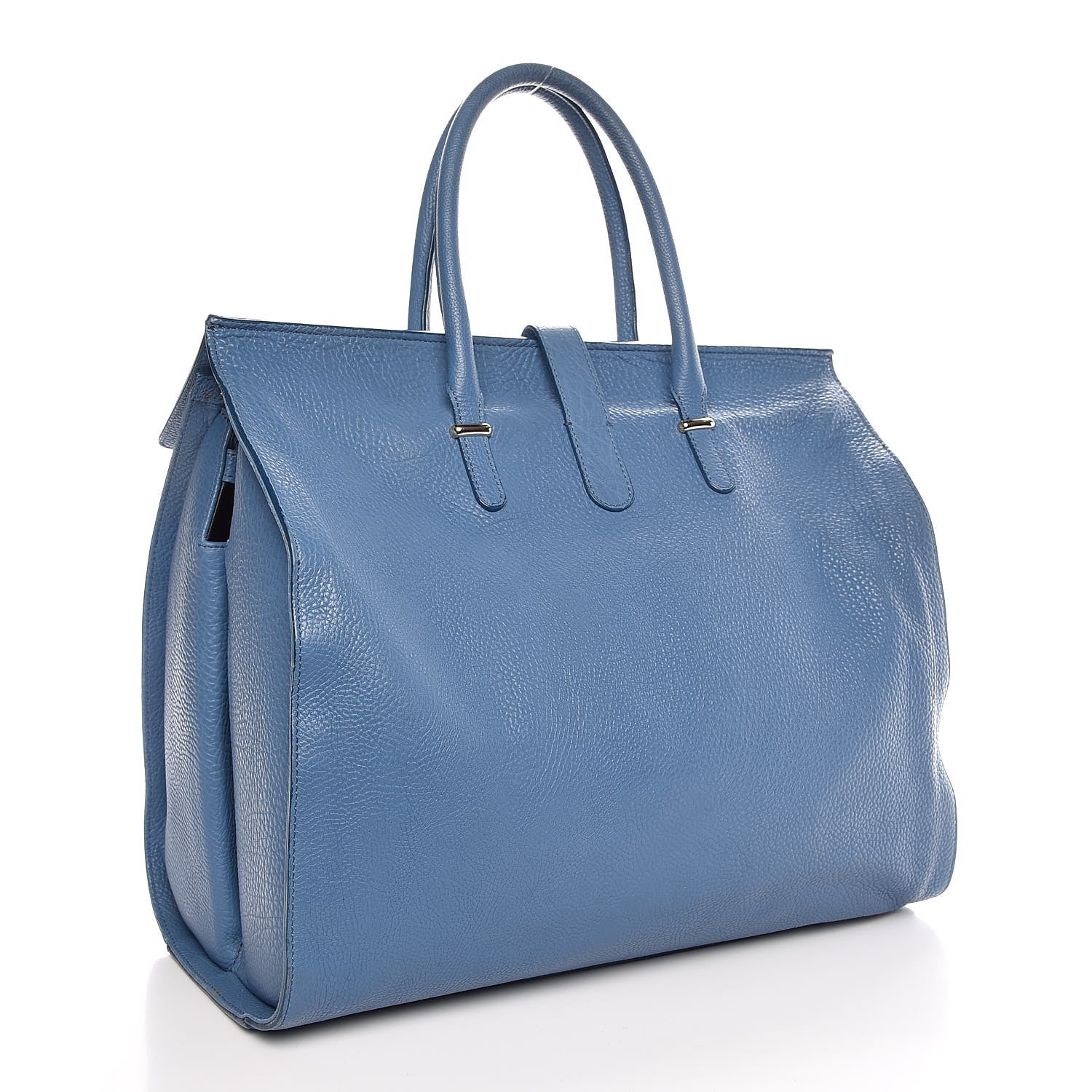 Balenciaga Grained Calfskin L Tube Round Tote Blue 3 of 14
