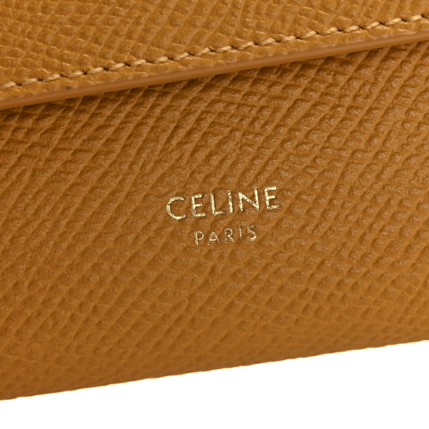 Celine Grained Calfskin Small Tri-Fold Wallet Amber 12 of 20