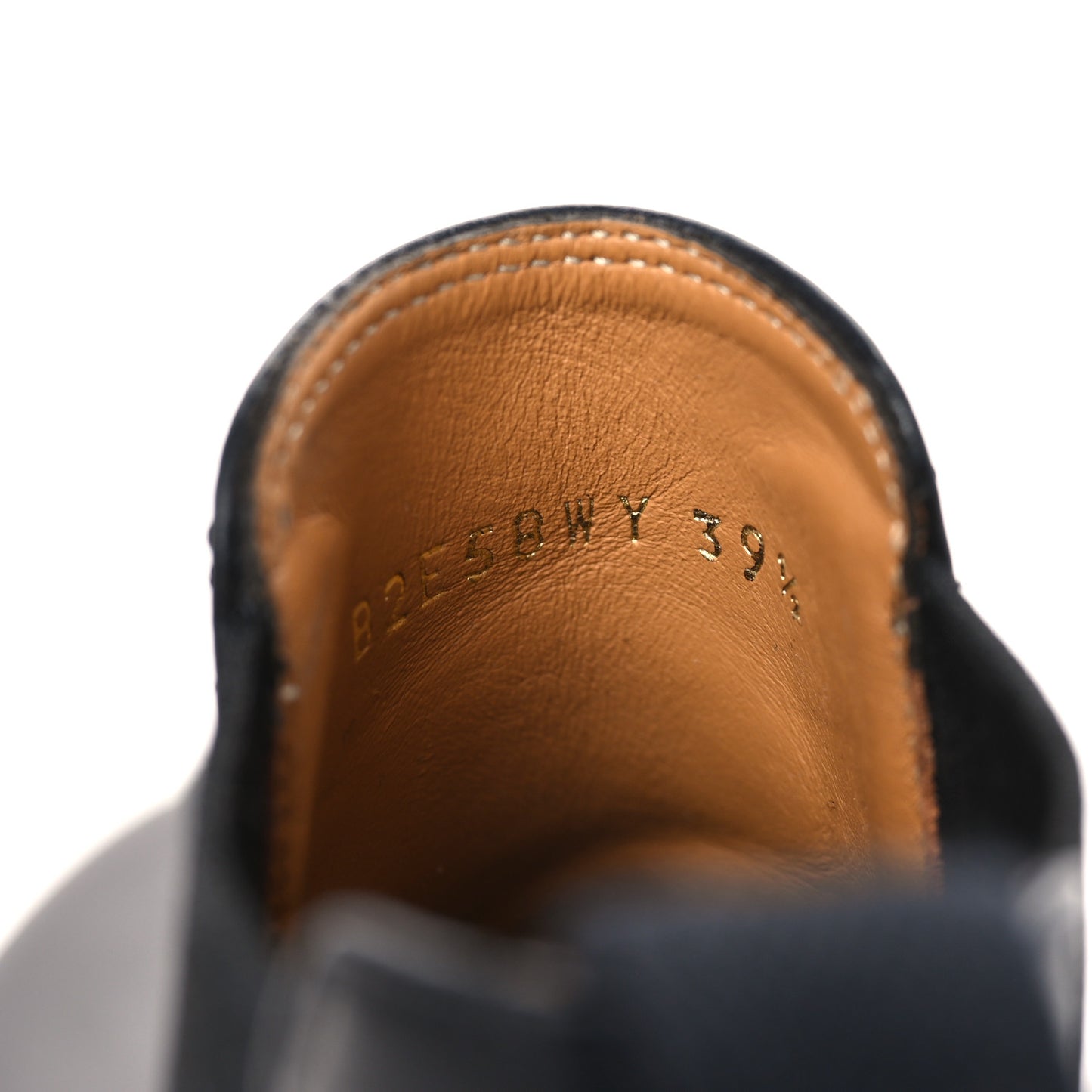 Calfskin Mens Roman Stud Chelsea Ankle Boots 39.5 Black