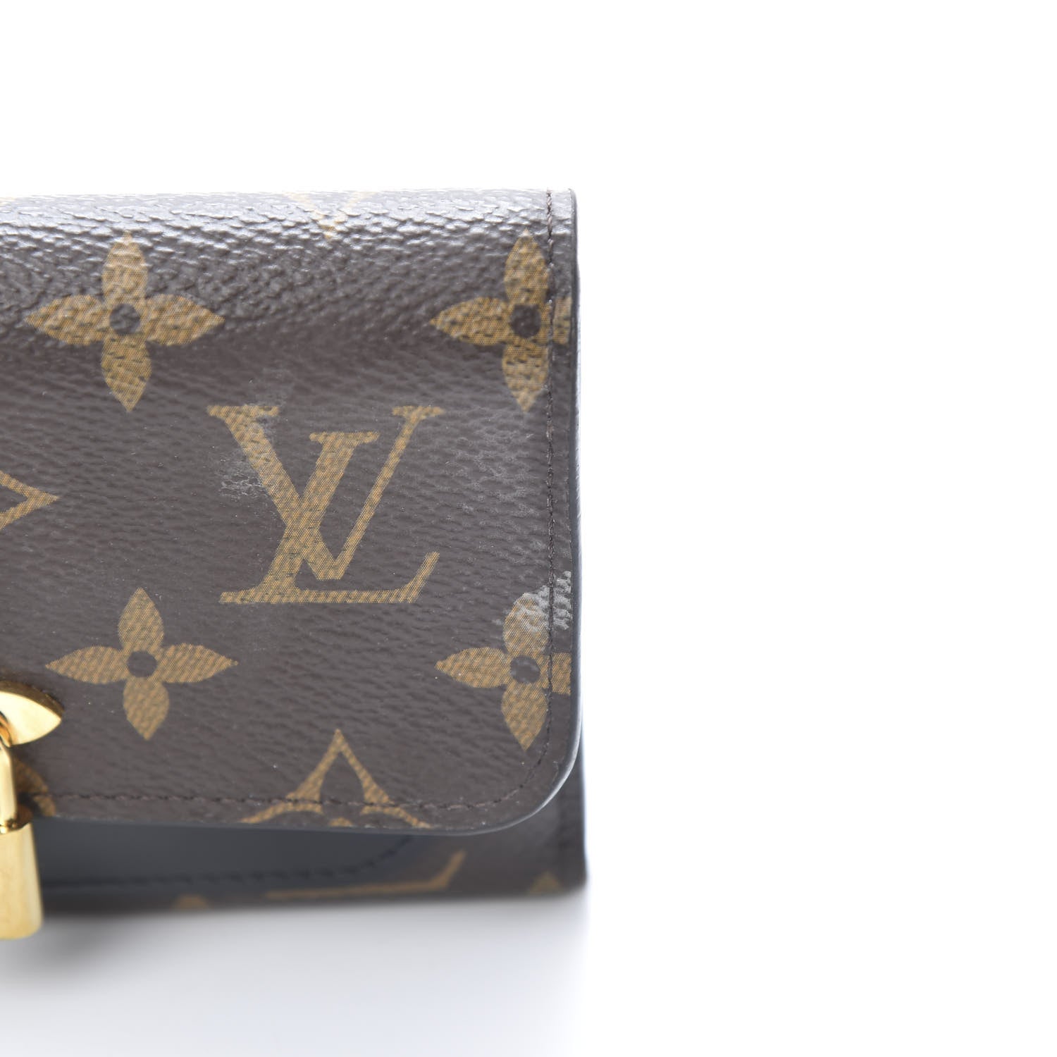 Louis Vuitton Monogram Flower Lock Compact Wallet Black 11 of 13