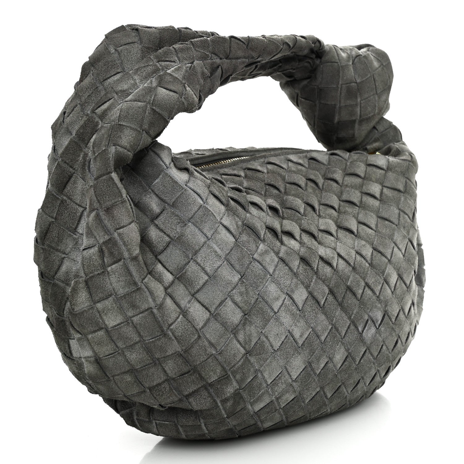 Bottega Veneta Suede Calfskin Intrecciato Teen Jodie Hobo Thunder 3 of 12