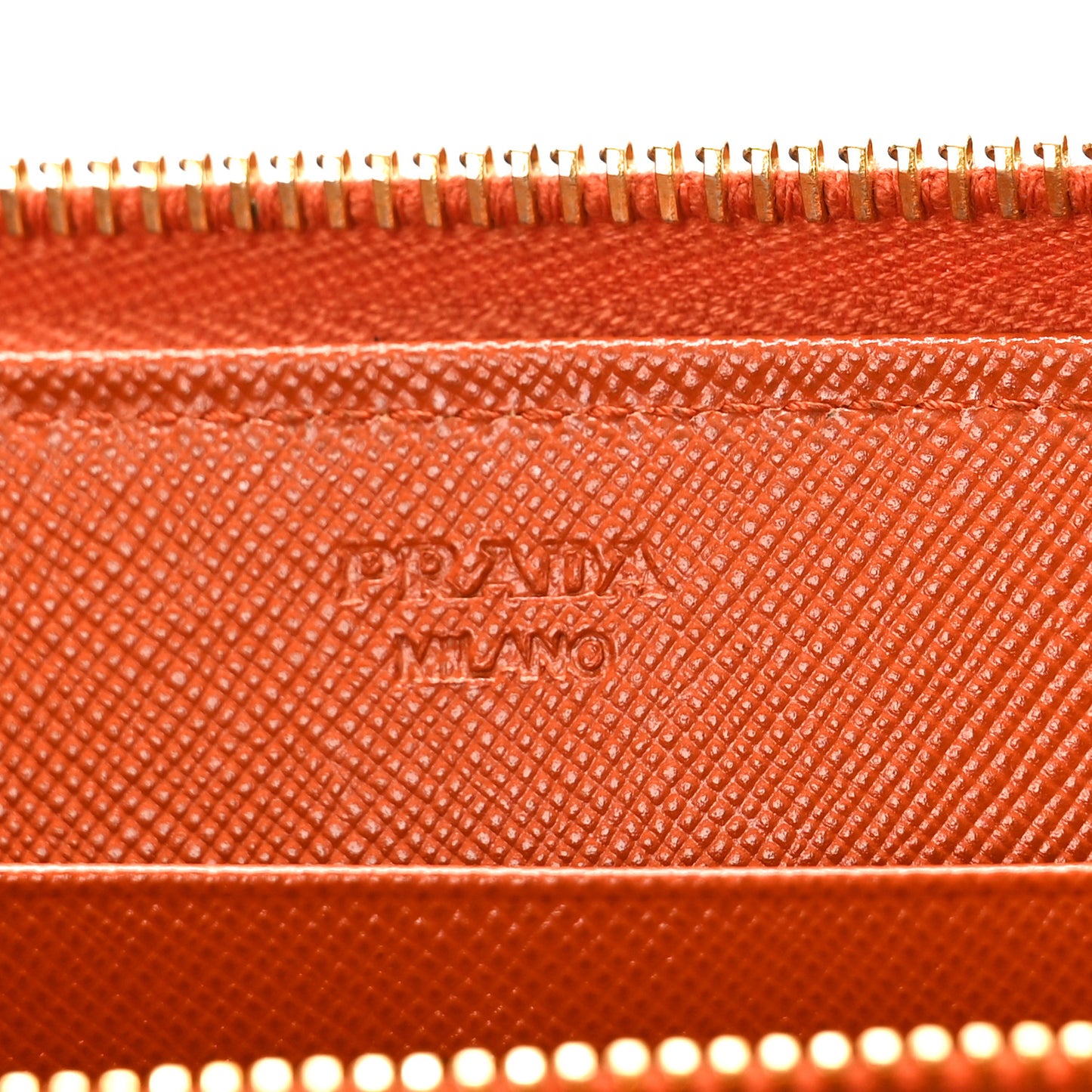 Saffiano Metal Zip Around Wallet Rame