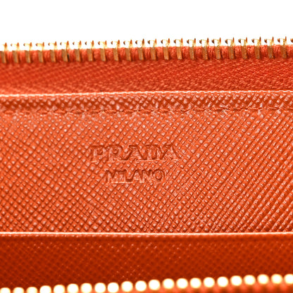 Prada Saffiano Metal Zip Around Wallet Rame 6 of 10