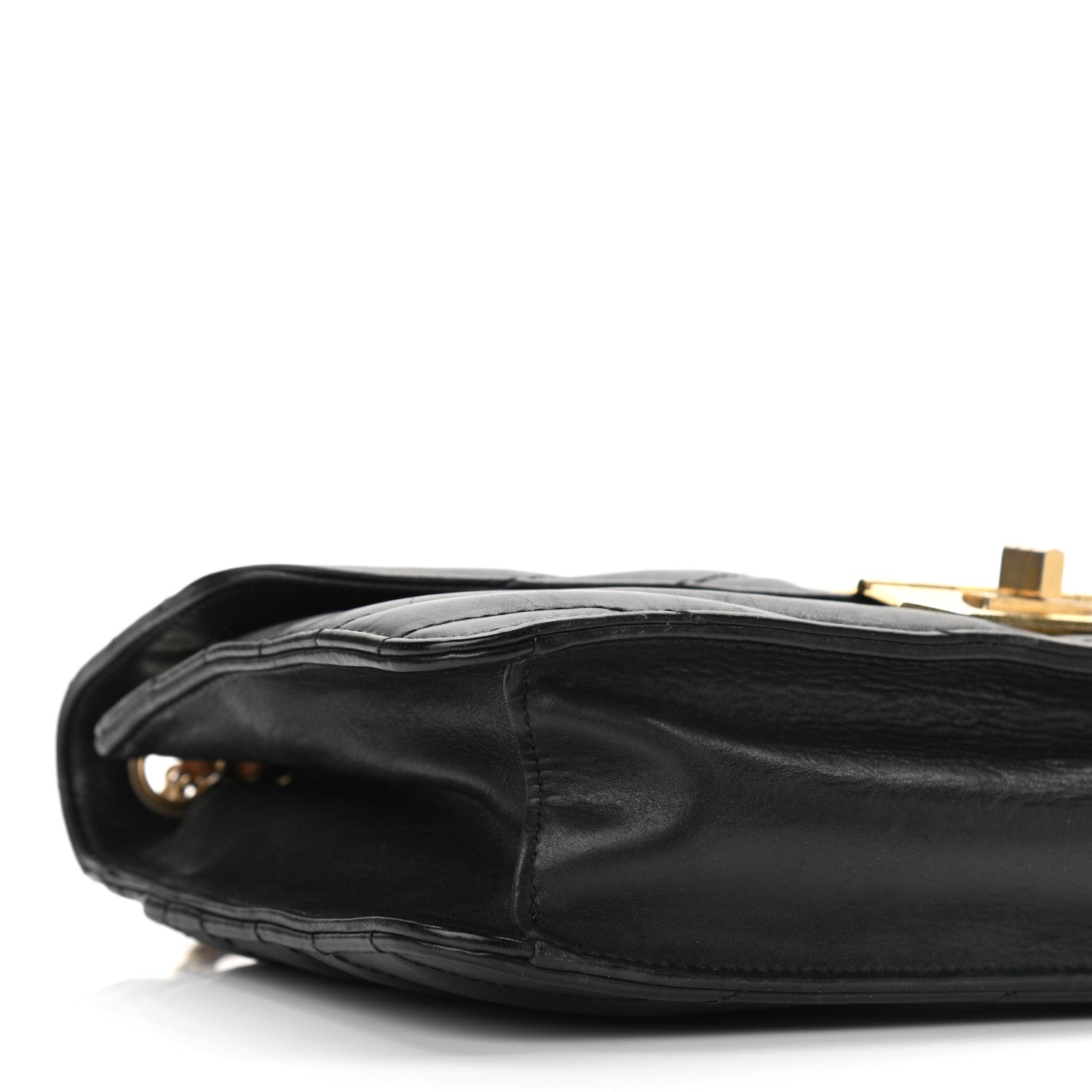 Chanel Calfskin Chevron Quilted Gabrielle Flap Black 9 of 10