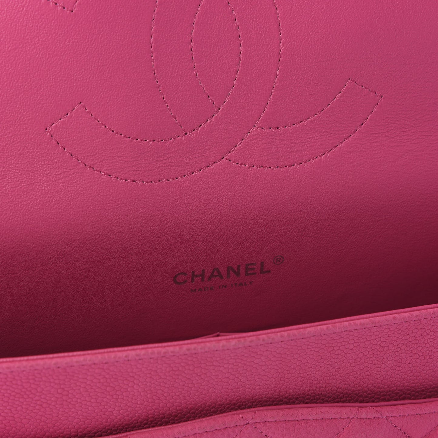 Iridescent Caviar Quilted Maxi Double Flap Hot Pink