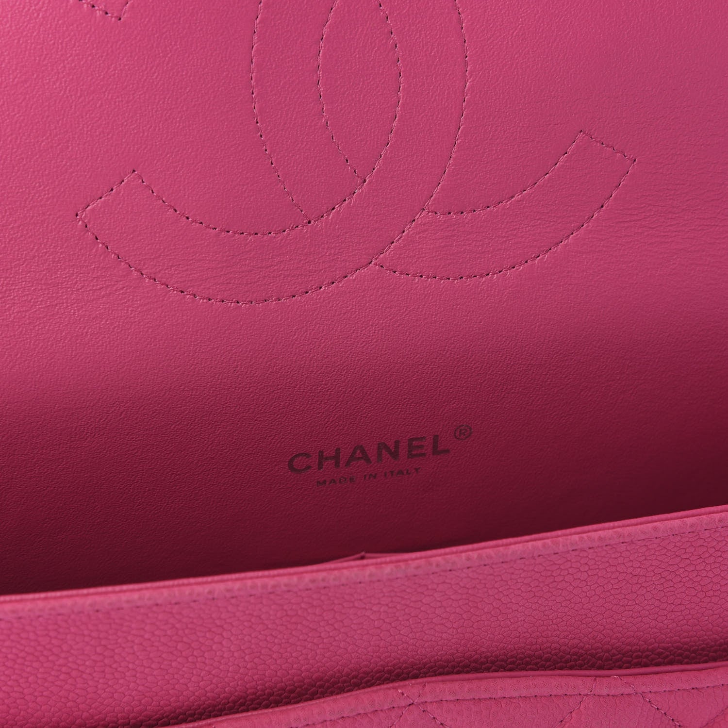 Chanel Iridescent Caviar Quilted Maxi Double Flap Hot Pink 7 of 9
