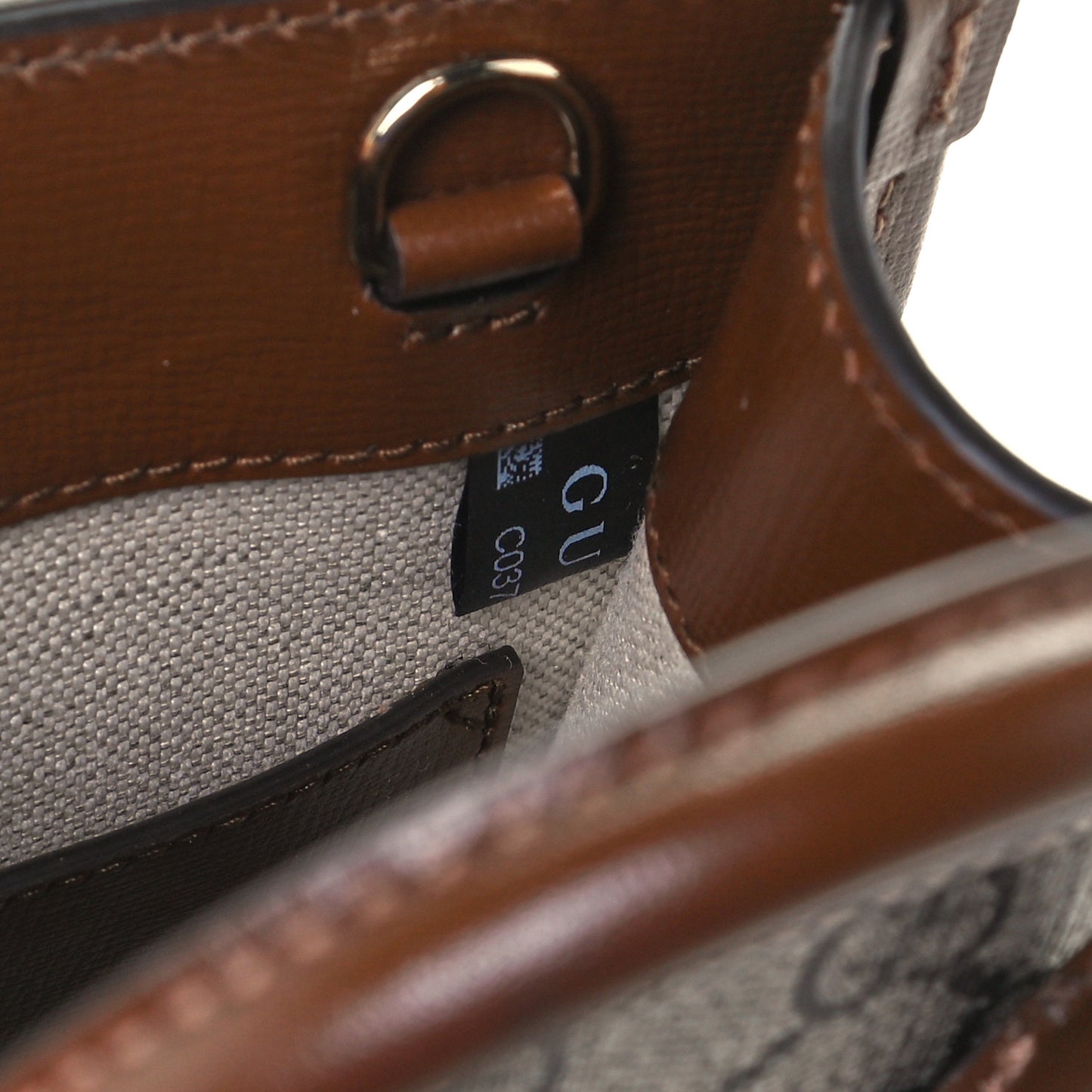 GG Supreme Monogram Azalea Calfskin Mini Retro Interlocking G Tote Bag Beige Ebony Brown Sugar