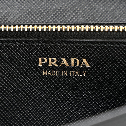 Prada Saffiano Metal Oro Chain Wallet Black 6 of 11