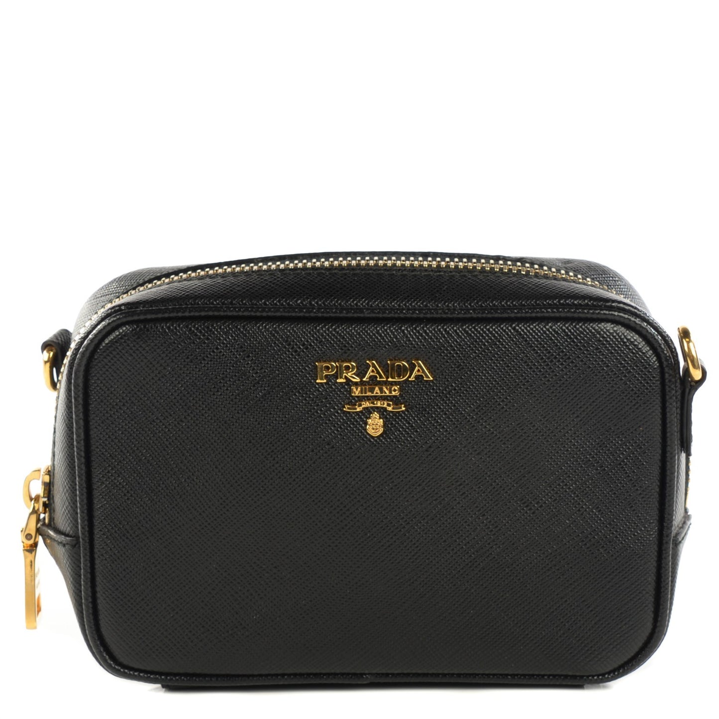 Saffiano Mini Camera Crossbody Bag Nero Black