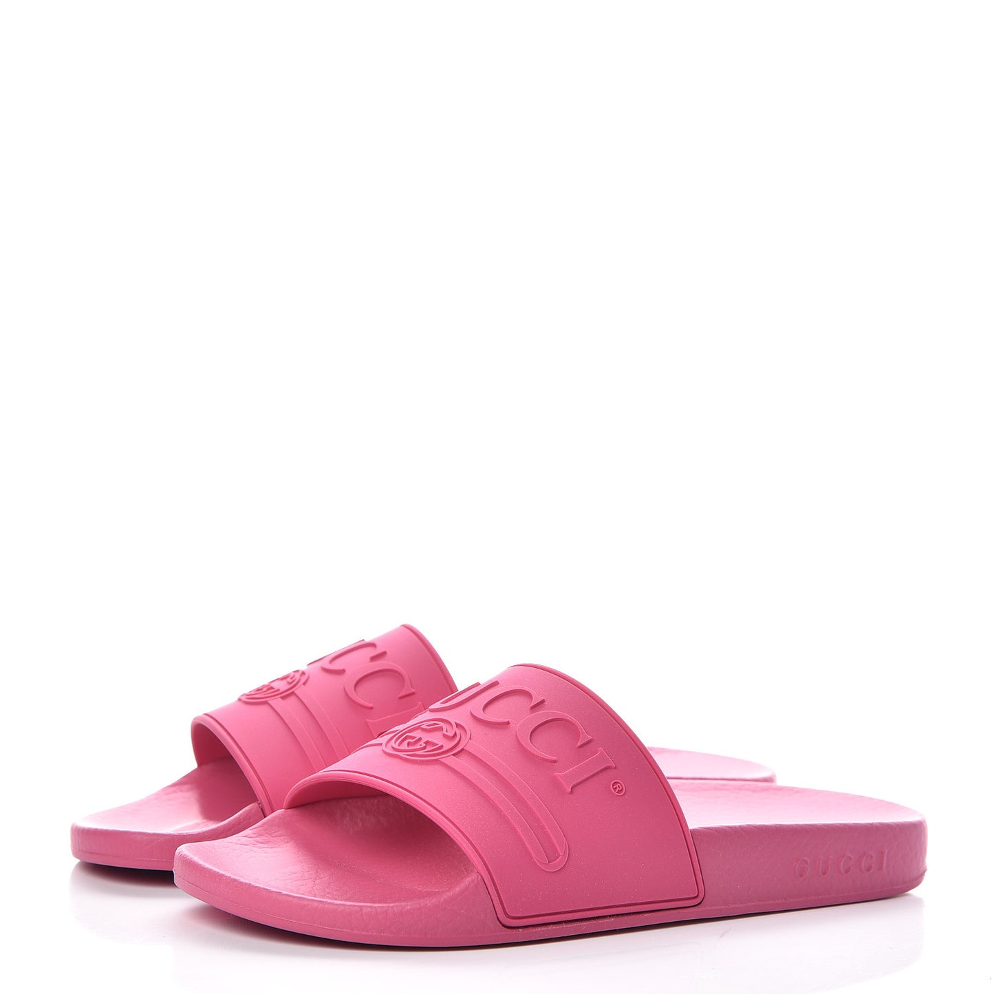 Rubber Womens Logo Slide Sandals 38 Fuchsia